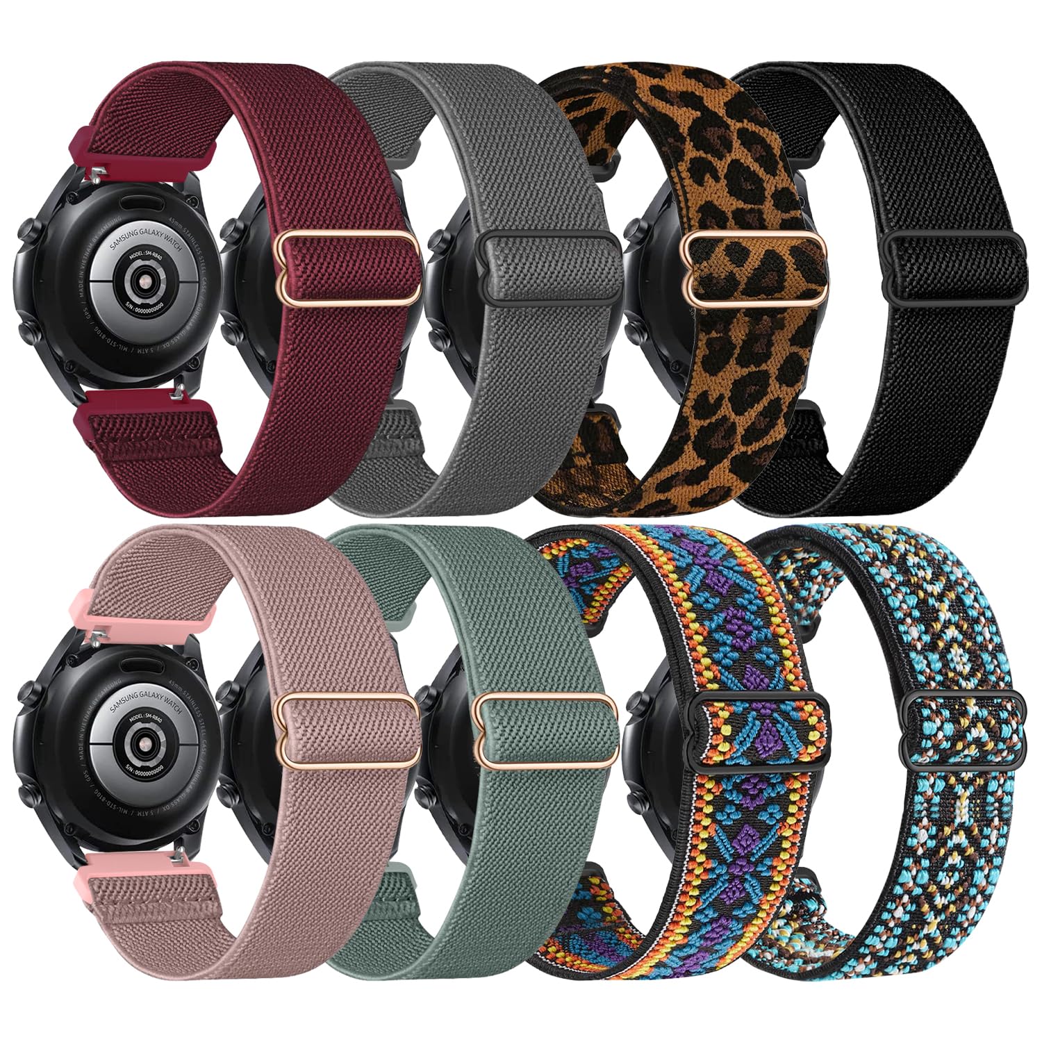 Lzwldan 8 Pack 22mm Watch Bands Compatible with Samsung Galaxy Watch 3 Band 45mm/Galaxy Watch 46mm Bands/Samsung Gear S3 Frontier/Classic/Ticwatch Pro