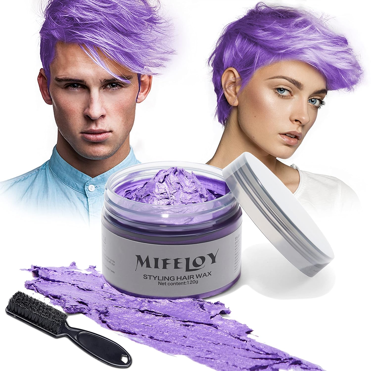 4.23 oz Temporary Purple Hair Spray Color Wax with Dye