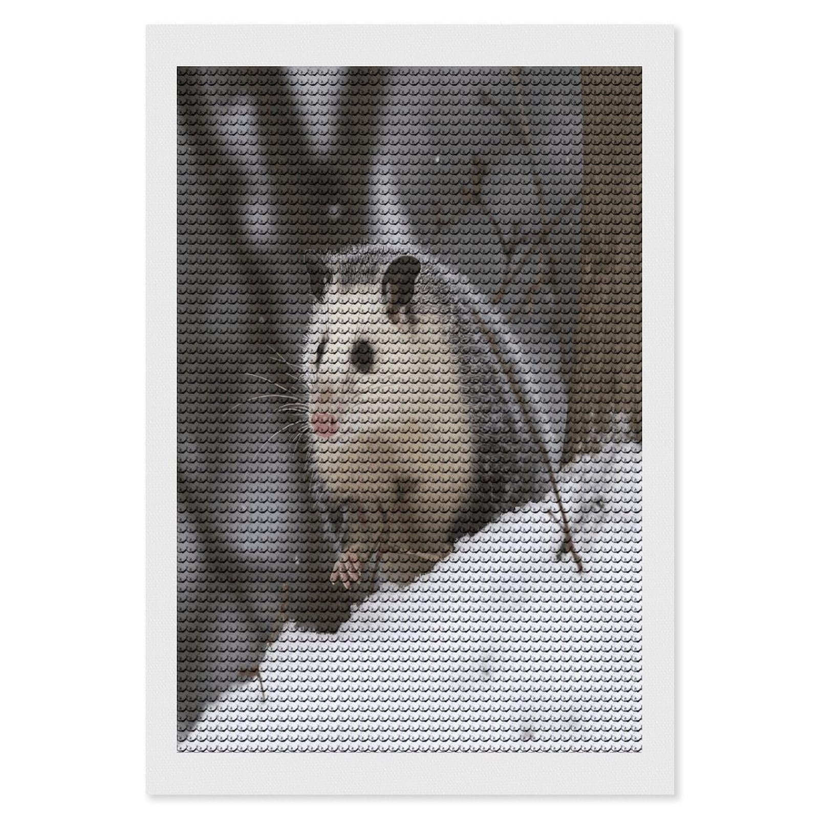 FekiLoot Opossum in Snow Diamond Art Kits for Adults Diamond Painting Kits for Beginners DIY Diamond Art Kits Round Full Drill Diamond Dot Gem Painting for Home Wall Decor Gift 8"x12"