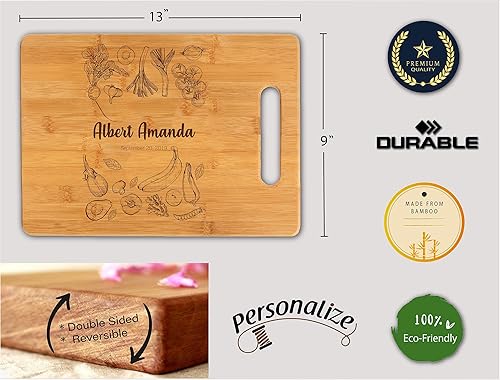Miniatura 3 de Tabla de cortar de bambú, personalizable con tu propio texto, diseña tu propia tabla, regalo personalizado, Diseño 03