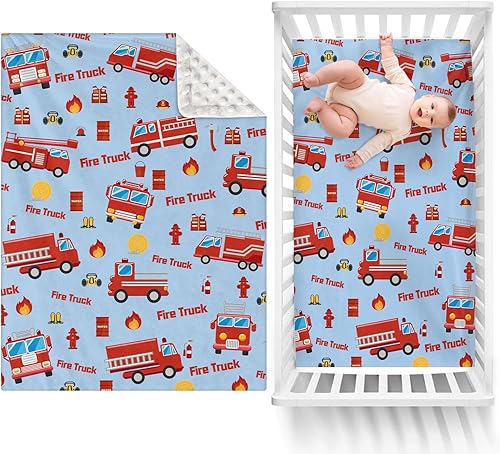 Manta de doble capa para bebé con nombre personalizado, con patrón de camión de bomberos rojo, Manta de ropa de cama personalizada para Halloween, Manta de doble capa para bebé con nombre personalizado, con patrón de camión de bomberos rojo, Manta de ropa de cama personalizada para Halloween,