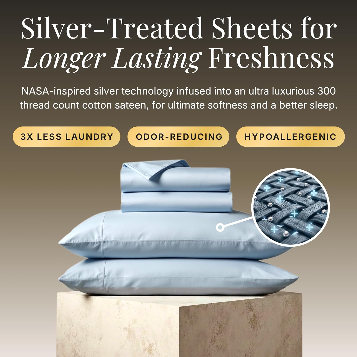 Miracle Made Extra Luxe Cool IT Cooling Cotton Sheets – Queen, Sky Blue