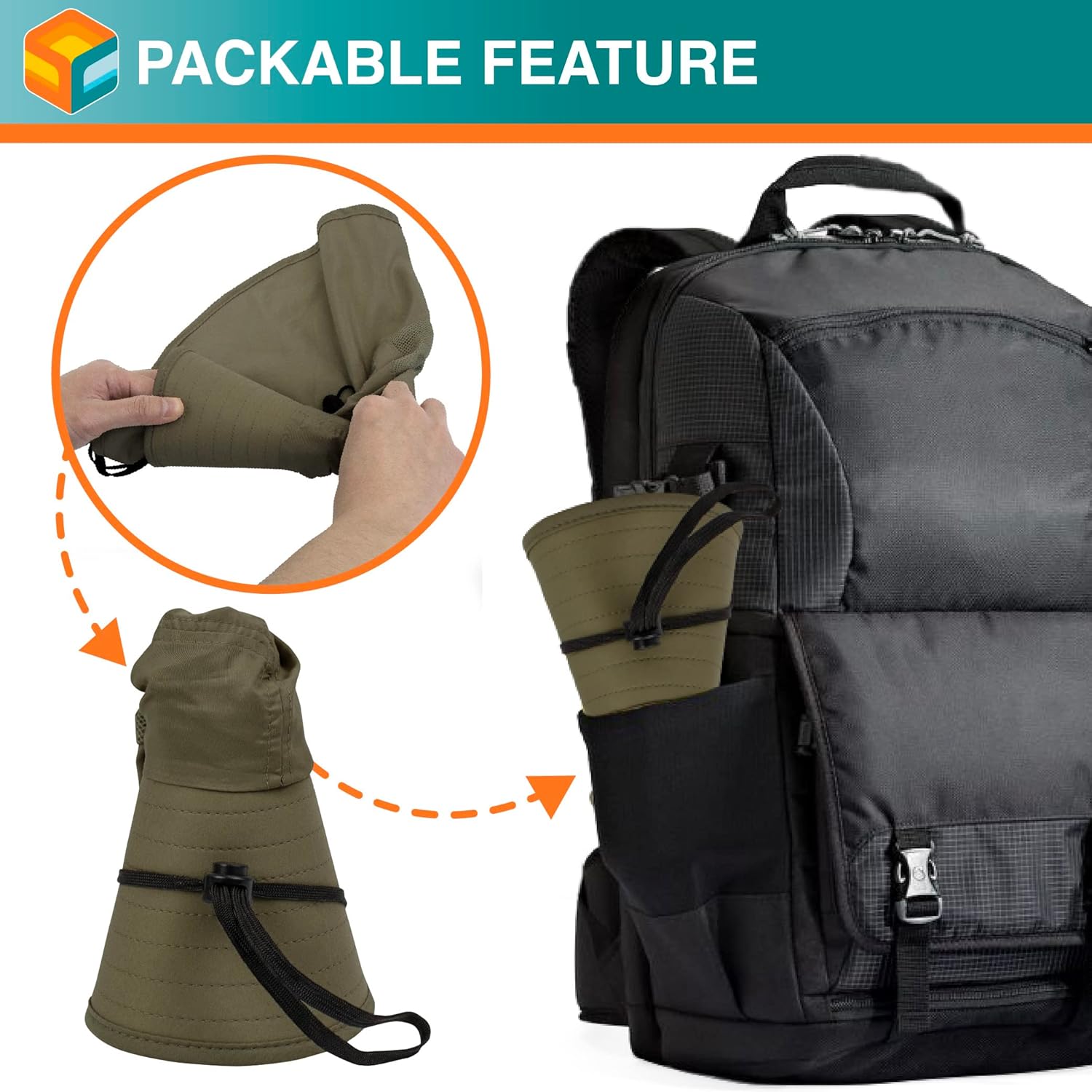 SUN CUBE Wide Brim Sun Hat with Neck Flap, UPF50+ Hiking Safari Fishing Hat for Men Women, Sun Protection Beach Hat - Image 7