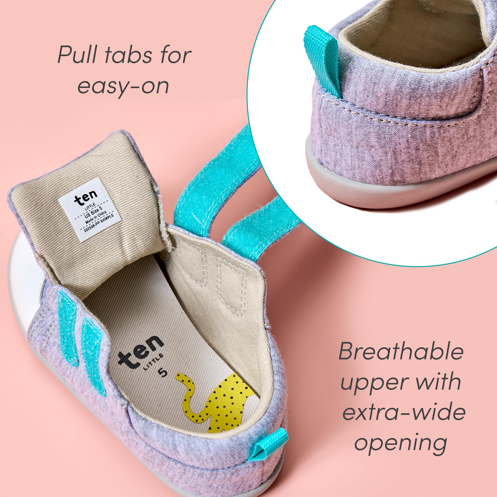 Ten Little First Walker Baby Shoes & Toddler Shoes for Boys & Girls - Lightweight, Breathable Cotton Baby Walking Shoes - Non-Slip, Wide-Feet Walking Shoes for Babies