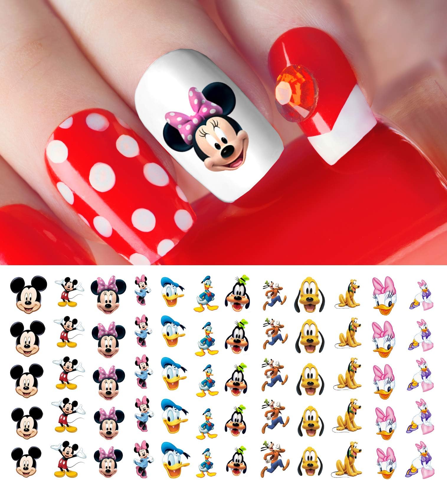 Mickey Mouse & Friends Waterslide Nail Art Decals - Salon Quality