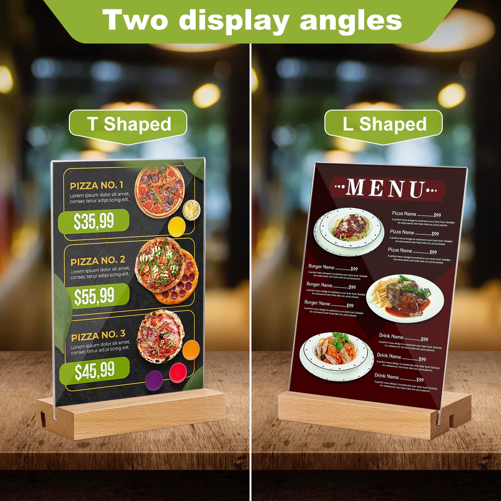 Table Menu Display Snapklik.com : 8.5 X 11 Inches Clear Table Menu Display Stand Desktop ...