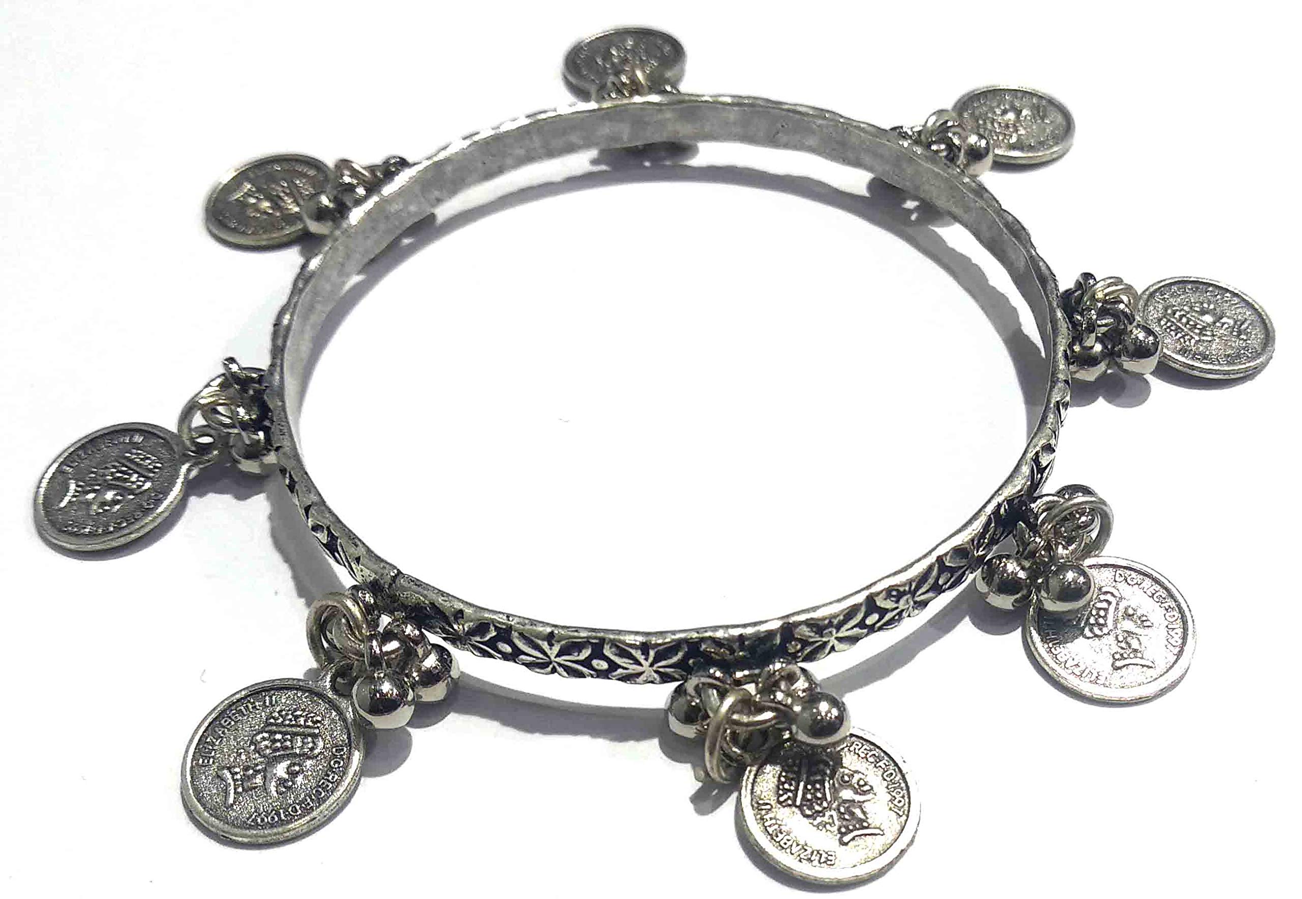 GURJARI JEWELLERS Oxidised Coin hanging Bangles set of 2 (2.6) For girls (B07ZZFBN58) Amazon Price History, Amazon Price Tracker