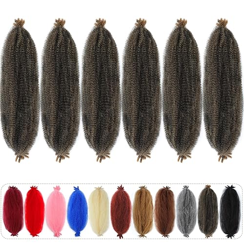 Cabello afro trenzado elástico de 24 pulgadas, cabello negro Marley para rastas sintéticas, cabello rizado Marley Twist trenzado, cabello rojo