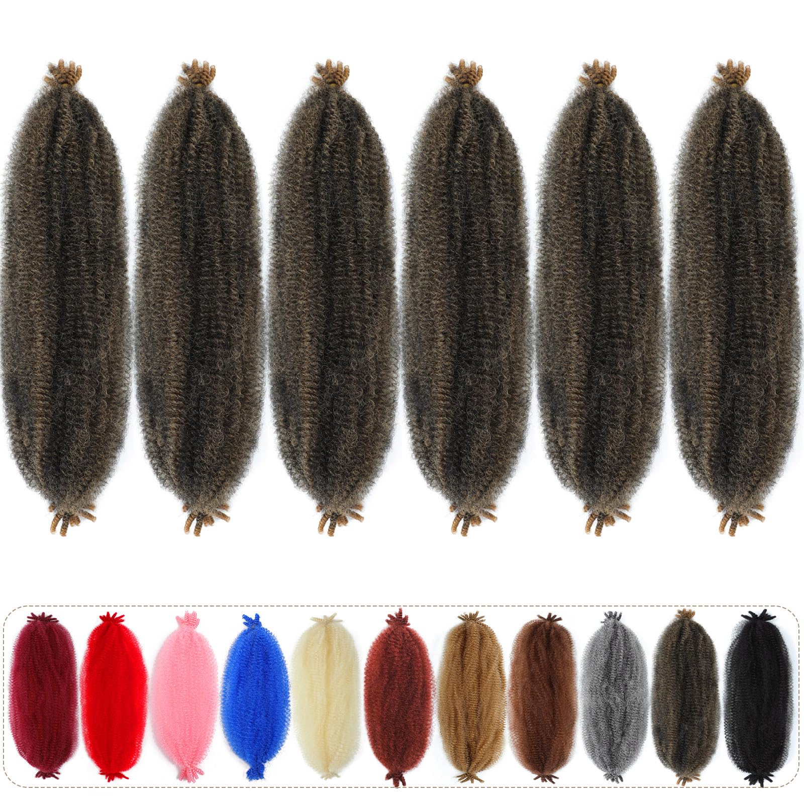 Marley Twist Braiding Hair 1b/27 Afro Spring Cuban Twist Hair 24 Inch Springy Kinky Braiding Hair Jamaican Twist Braid Synthetic Hair Extensions for