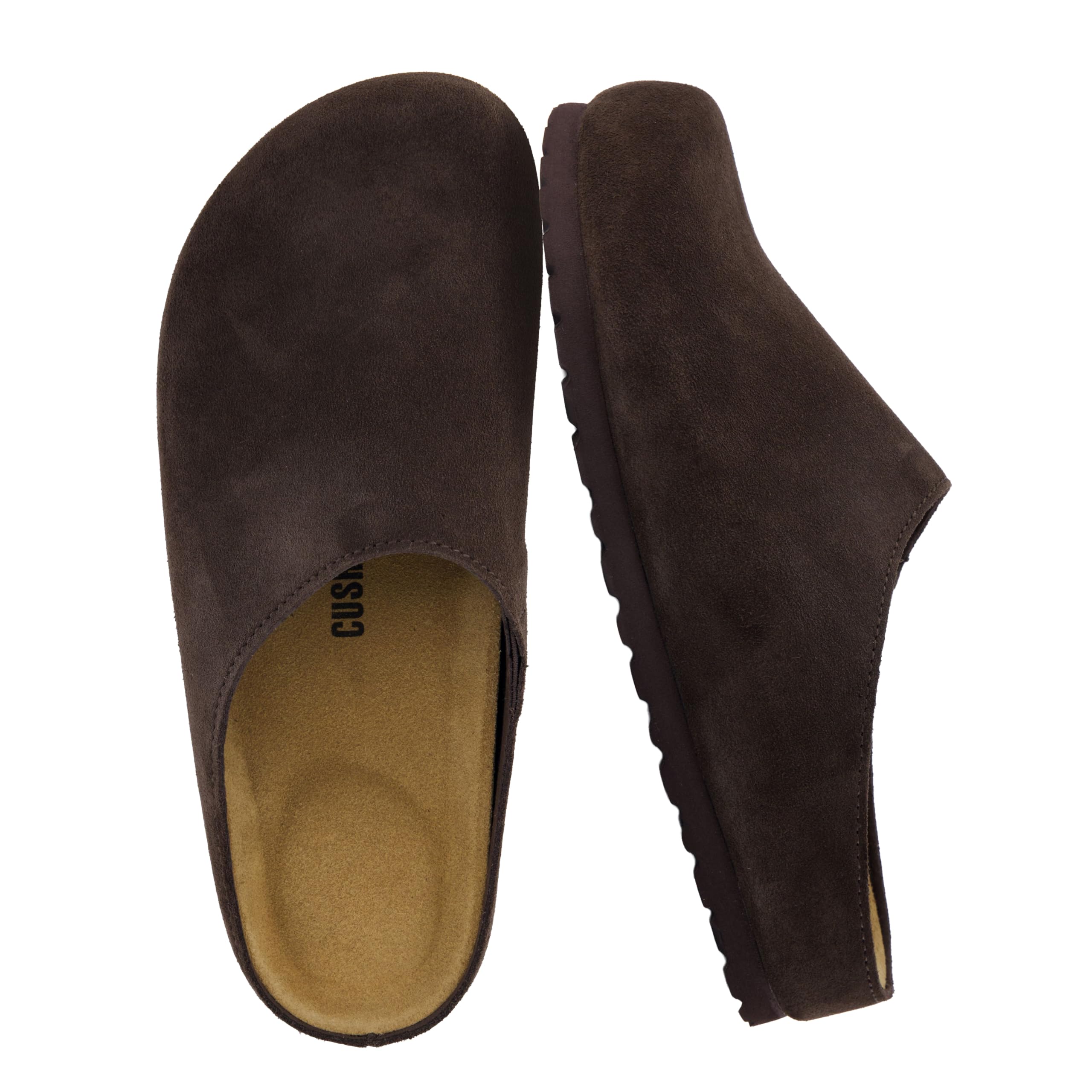 CUSHIONAIRE Lute Genuine Suede Leather Clogs for Women Indoor and Outdoor – Comfortable Slip On Womens Clogs with Cushioned Footbed