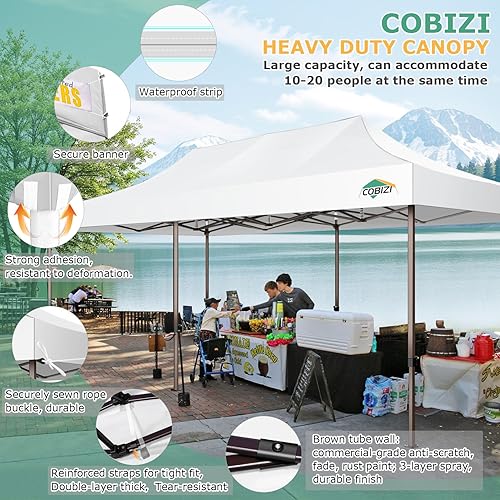 Miniatura 6 de COBIZI Toldo desplegable resistente de 10 x 30 pulgadas con 8 paredes laterales y patas hexagonales, tienda de campaña fácil de instalar para