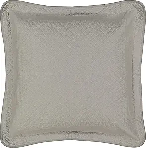 King Charles Modern Farmhouse Floral Matelasse Decorative Pillowcase, 100% Cotton Breathable Bedding, Euro Sham (26" x 26"), Grey
