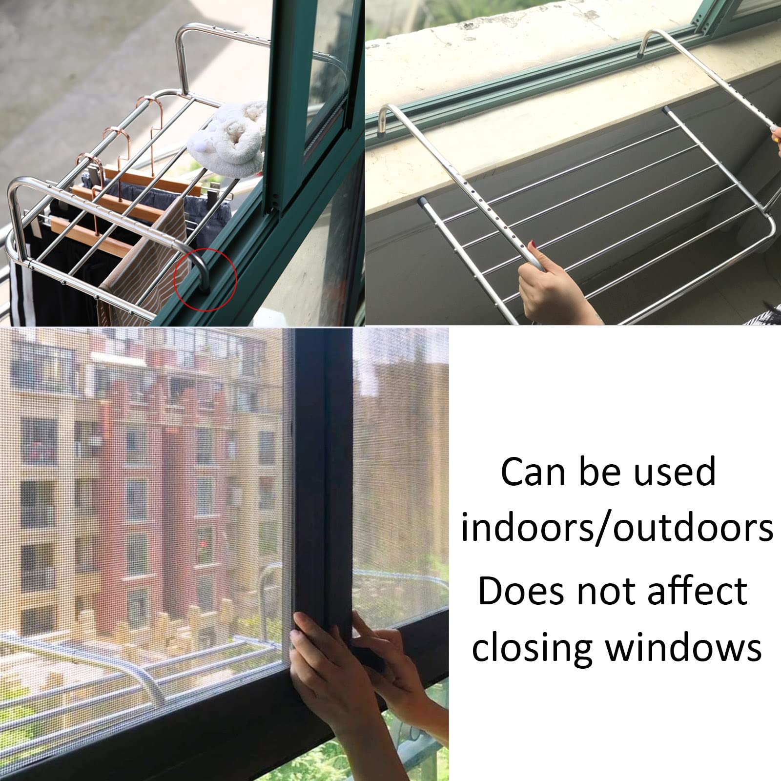 Stendibiancheria in Acciaio Inox, Stendibiancheria Ribaltabile Stendino Versatile, per Uso Interno Ed Esterno, Elevata capacità di Carico Salvaspazio Stendibiancheria da Balcone