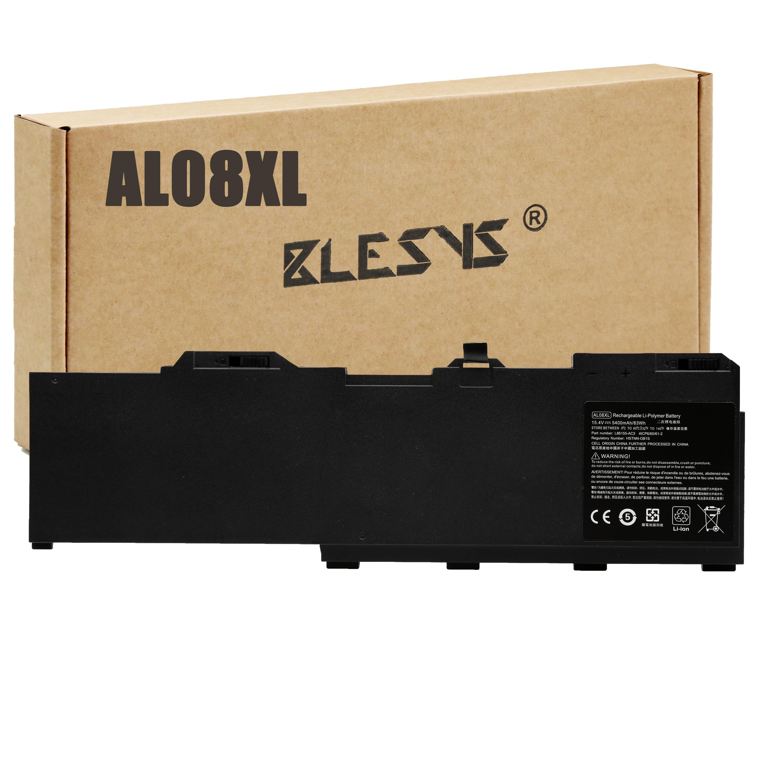 BLESYS AL08XL Ersatzakku für HP ZBook Fury 15 G7 / G8 Laptop Akku für HP ZBook Fury 17 G7 / G8 PC Notebook 15,4V 83Wh