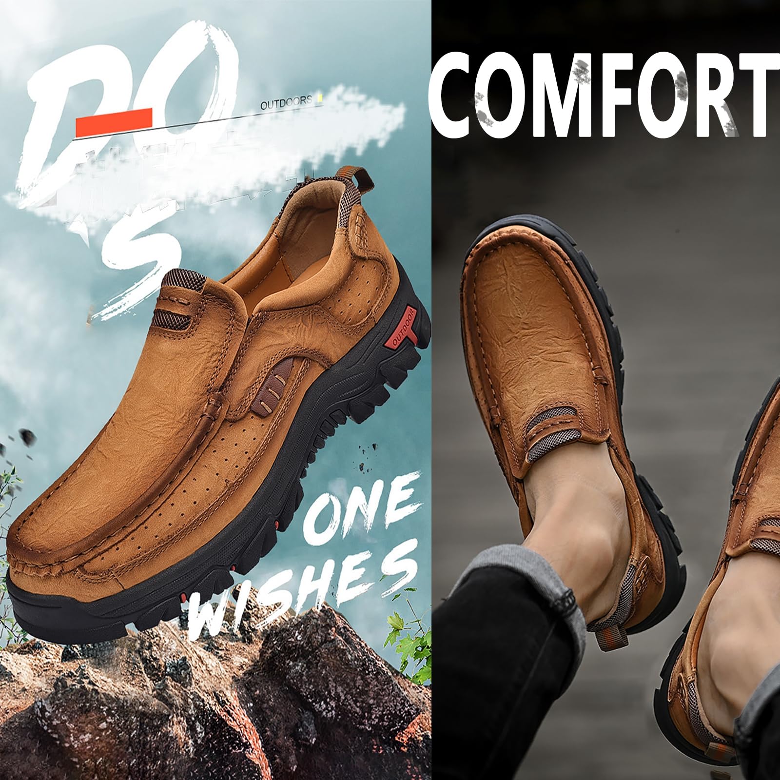 Scarpe in Pelle per Uomo Pantofola Casual Elegante Leggero Traspirante Low-Top Outdoor Slip-on Scarpe Casual Elasticizzate Comode Scarpe da Barca