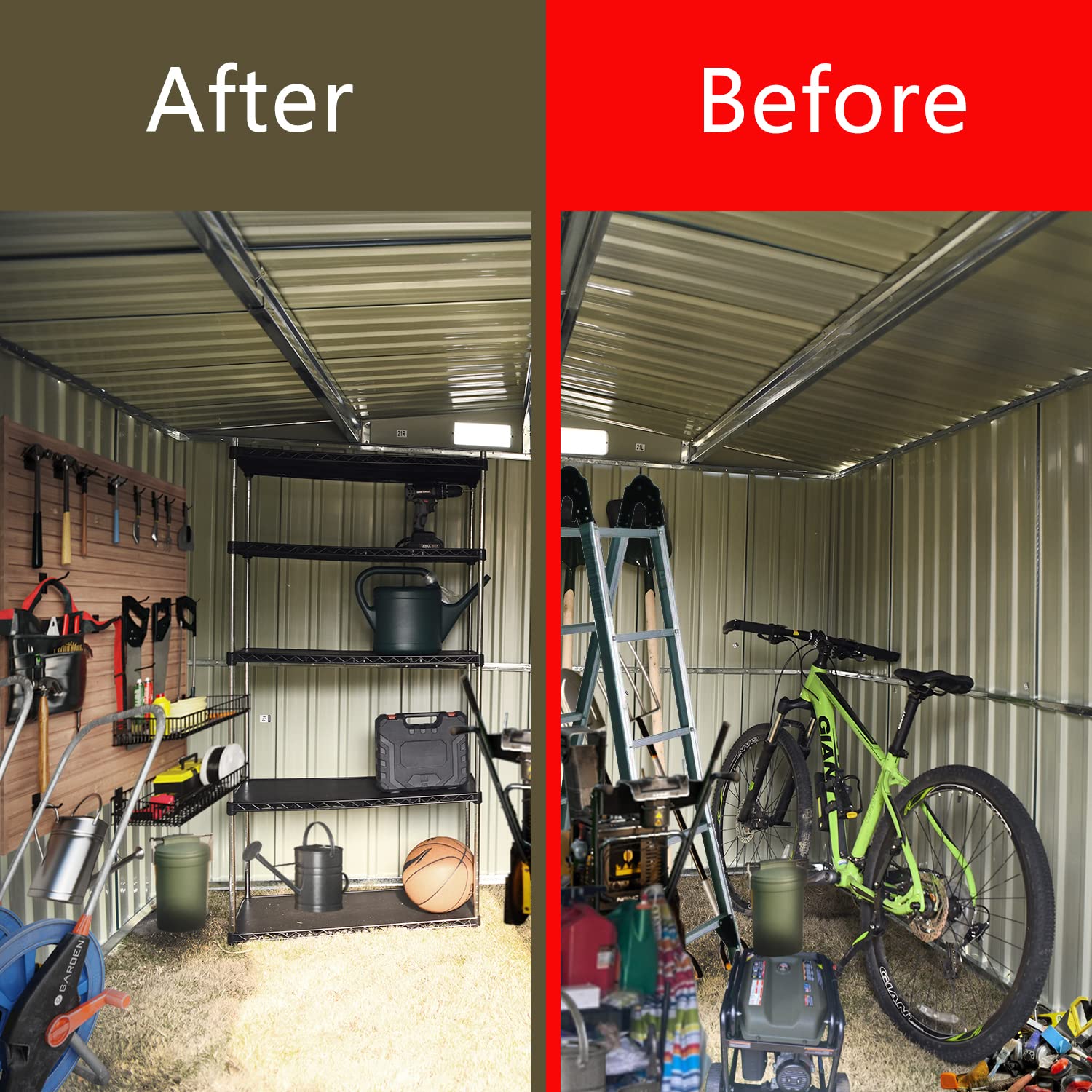 Buy 10x8 shed Outdoor Storage Shed, Galvanized Metal Garden Shed with