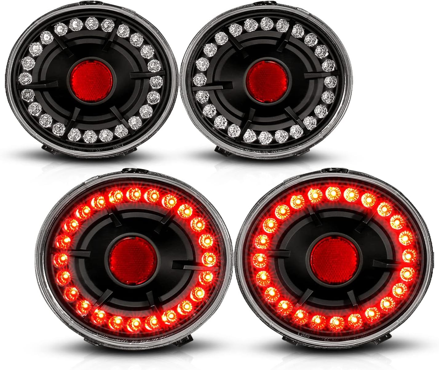 AmeriLite L.E.D Taillights Black For Chevy Corvette/Covette Z06 - Passenger and Driver Side
