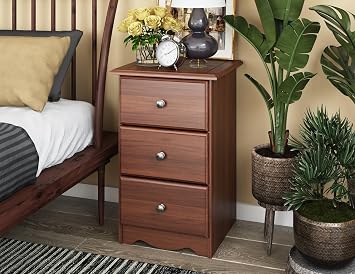 Palace Imports 100% Solid Wood 3-Drawer Nightstand with Metal Knobs