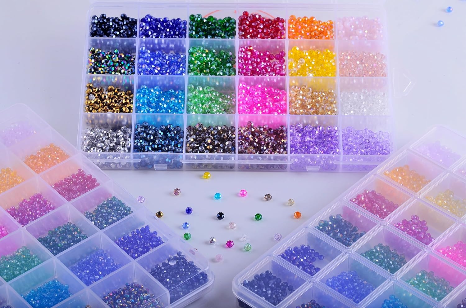 3mm 2880pcs Multicolor Crystal Beads Kit: 24 Colors, Briolette Faceted AB Spacer Beads for Bracelet, Necklace Making - Image 4