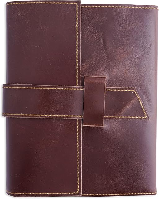 A5 Leather Journal, Refillable Travel Journal, Leather Bound Personal Organiser - Blank Unlined Pages