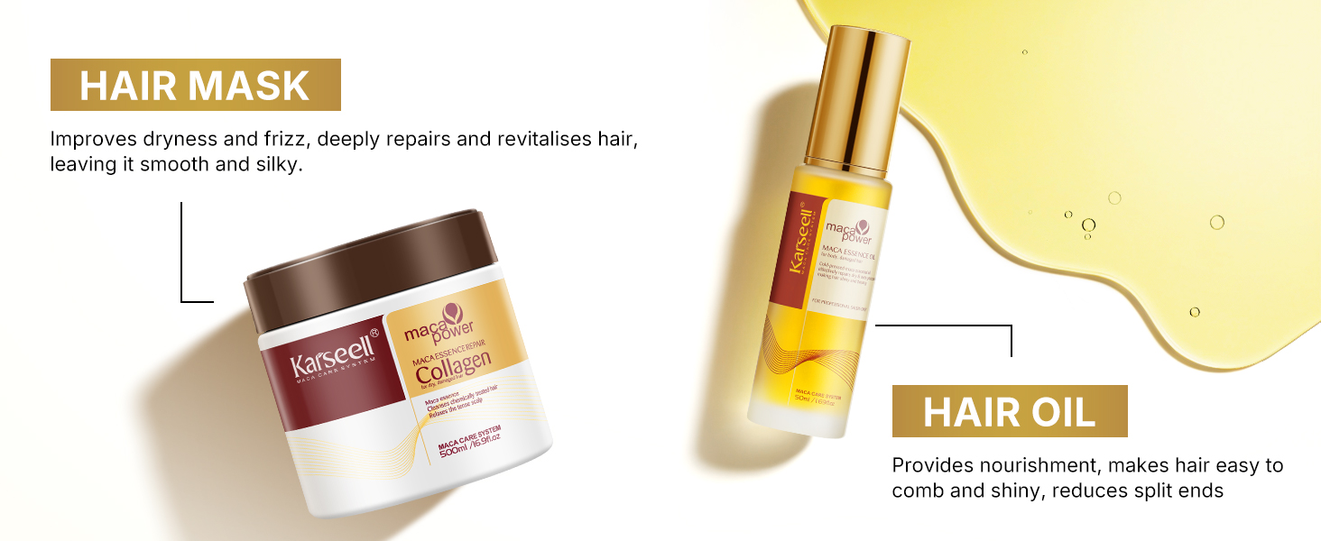 Amazon.com: Karseell Collagen Hair Mask & Argan Oil Set, Deep