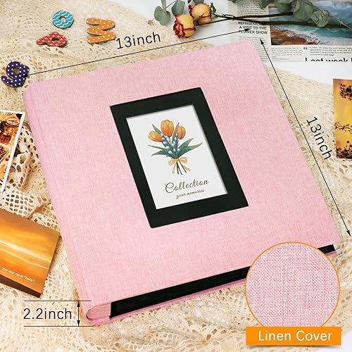 Miniatura 2 de Álbum de fotos de lino de 4 x 6 pulgadas, 600 fotos, bolsillos verticales, solo cubierta de tela, álbumes, boda, escuela, aniversario familiar,