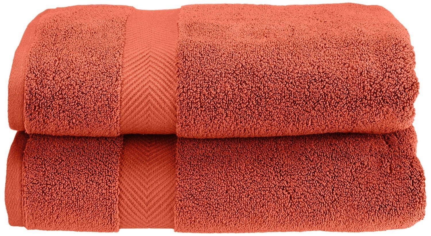 Superior Zero Twist 100% Cotton Bath Towels, Super Soft, Fluffy and Absorbent, Premium Quality Oversized Bath Towel Set of 2, Brick