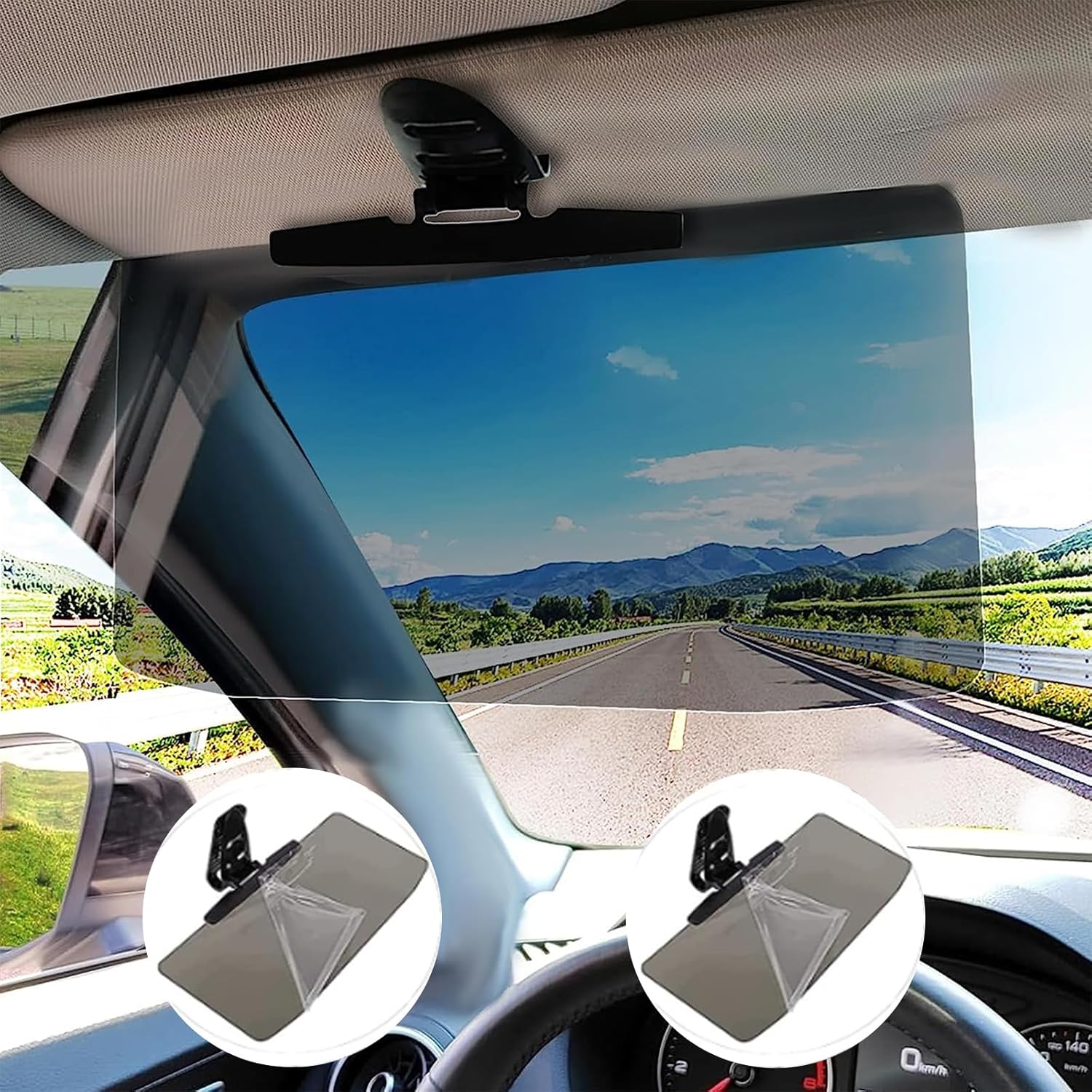 Henitol 2Pcs Sun Visor for Car Universal Polarized Car Visor Extender Sun Blocker