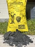 Favorit Barbecue charcoal 15 kg (made from pure hardwood, extra large grain, long-lasting ember, barbecue charcoal in restaurant quality) 1500 - 3