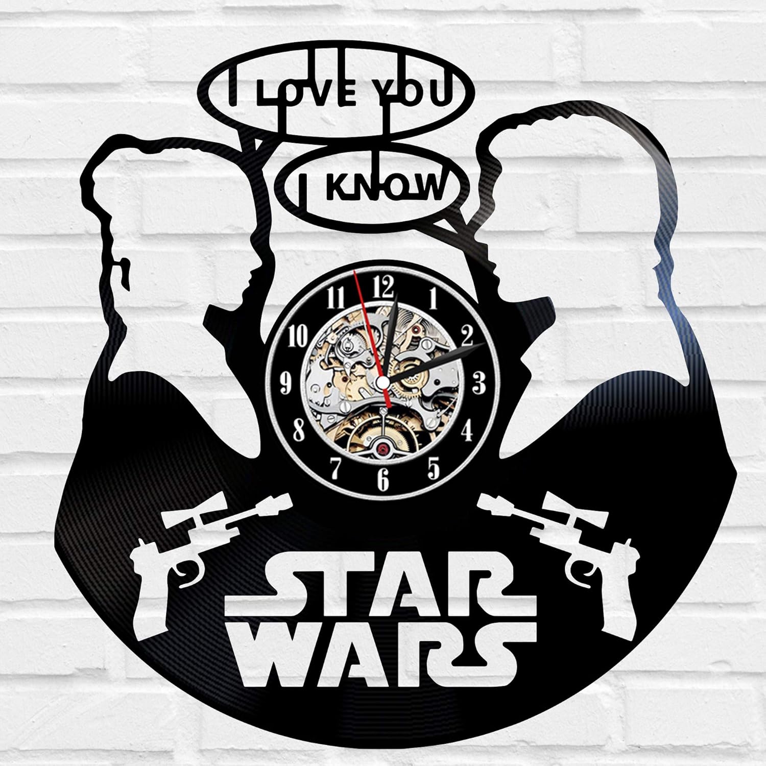Decorations for Birthday Party Star Wars Wall Clock Large Star Wars LP Clock Film Movie Vintage Wall Clock Star Wars Art Retro Vinyl Record Clock Unique Gift Idea for Fan