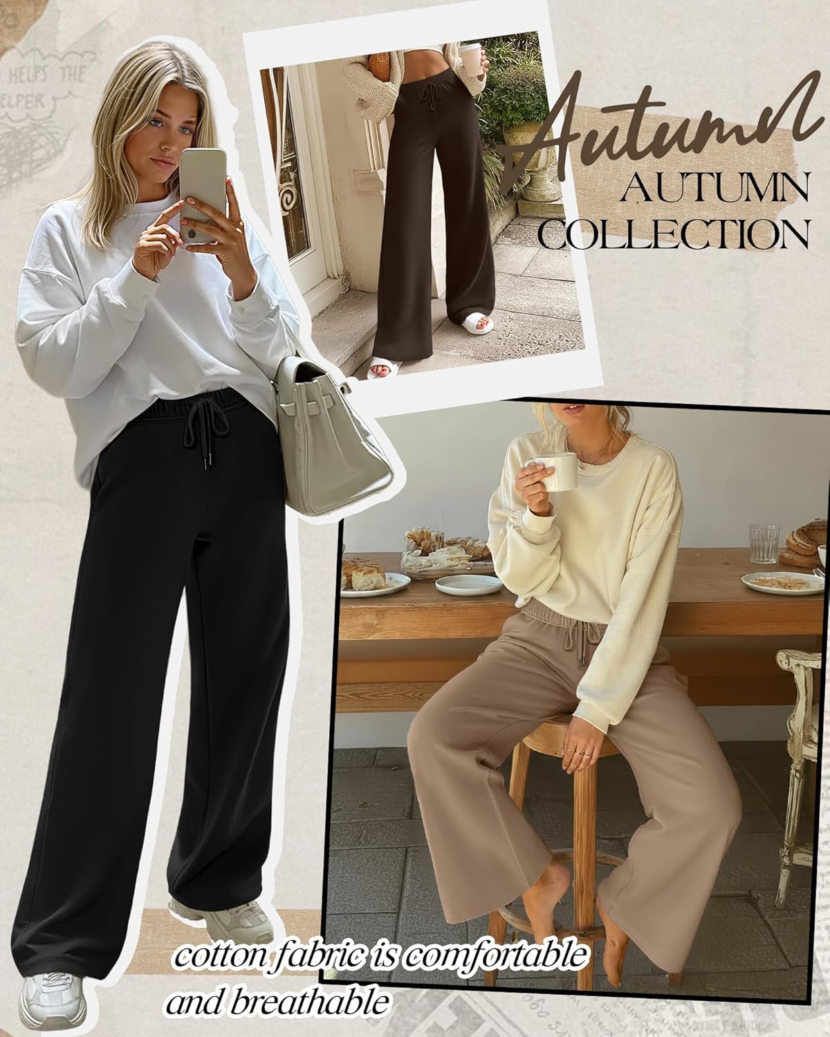 3 Pack Women's Plus Size Wide Leg Pants Drawstring Lounge Pants with Pockets Loose Yoga Sweatpants Casual Jogger - Image 6