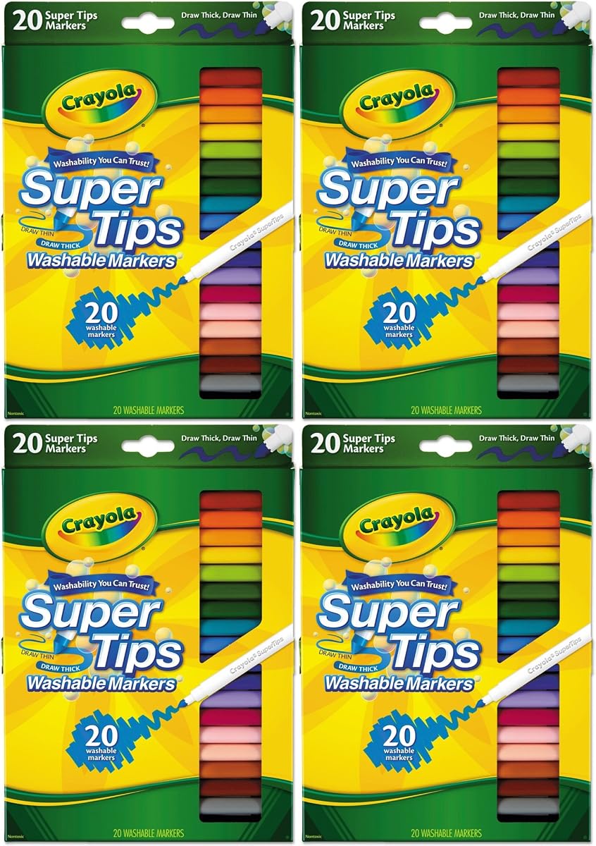 Crayola 58-8106 Marcador Super Tips 20CT (paquete de 4)