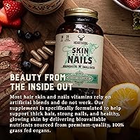 Vista 6 de HEART & SOIL Suplemento de apoyo para piel, cabello y uñas de 3000 mg con hígado de res alimentado con hierba, médula ósea, cartílago, biotina