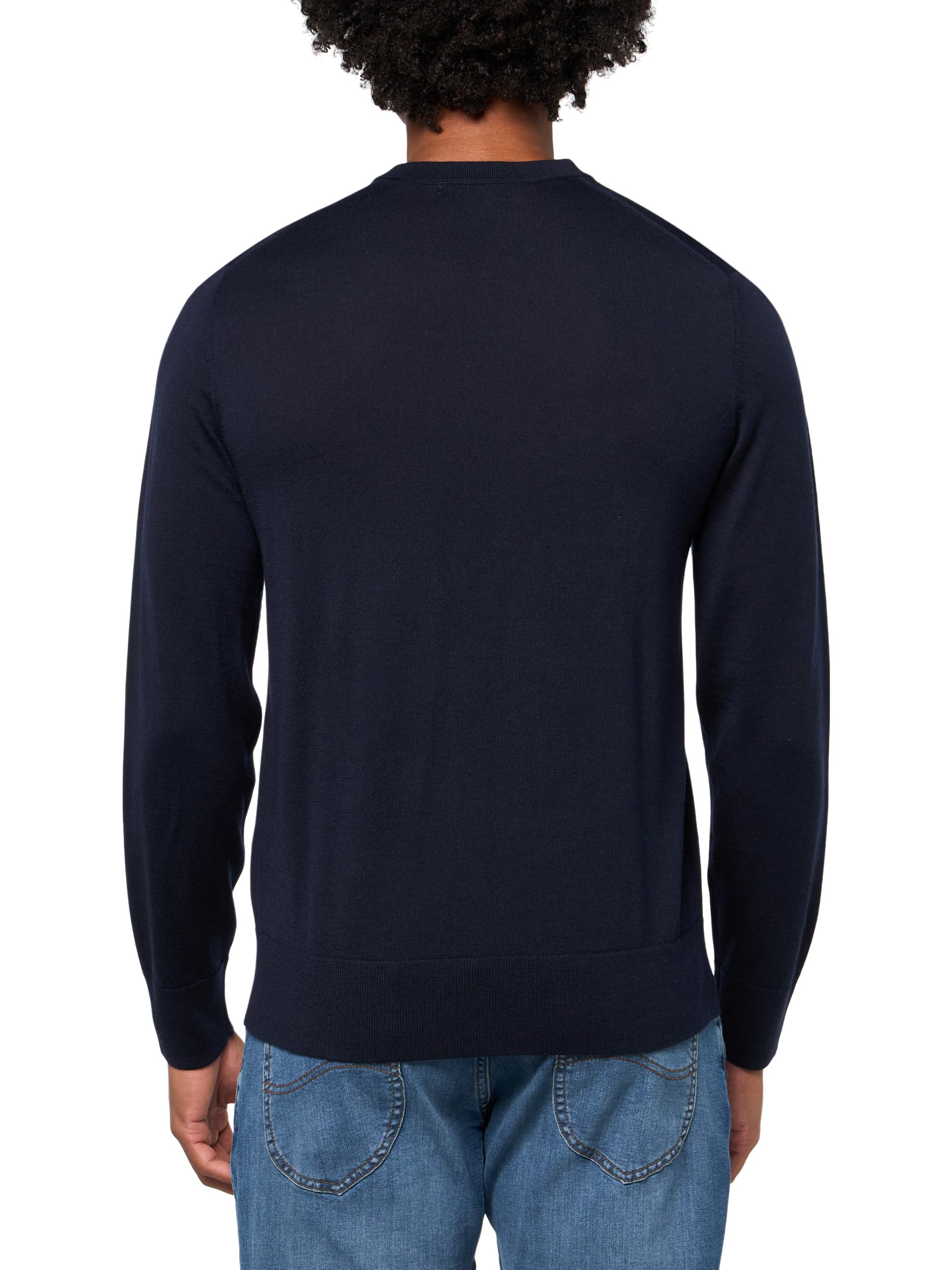 Brooks Brothers Merino Wool Crewneck Long Sleeve Sweater Pullover Uomo