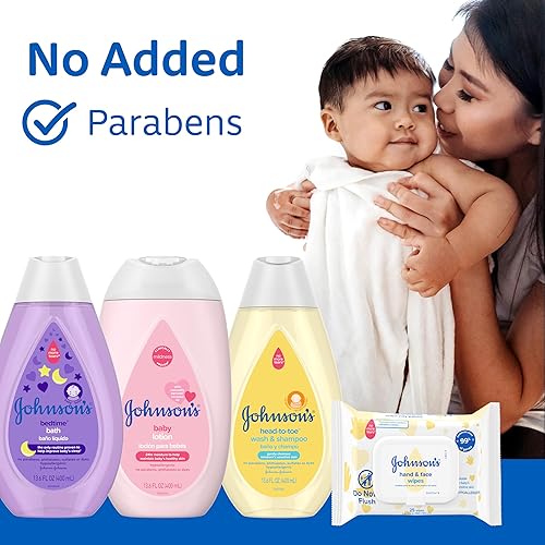 Miniatura 6 de Johnson's Baby Here Comes - Set de regalo para bebés, esenciales para nuevos padres con loción hidratante, baño para dormir, gel de baño y champú,