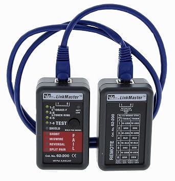 IDEAL INDUSTRIES INC. 62-200 LinkMaster RJ-45 CAT5e/6 Wiremapper, LED Based Cable Tester for CAT3/5e/6/6a Cables