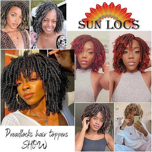 Miniatura 7 de Peluca de cabello de rastas de 6 pulgadas con clips, rastas sintéticas trenzadas, medias pelucas, pelucas de cabello corto para rastas afro para