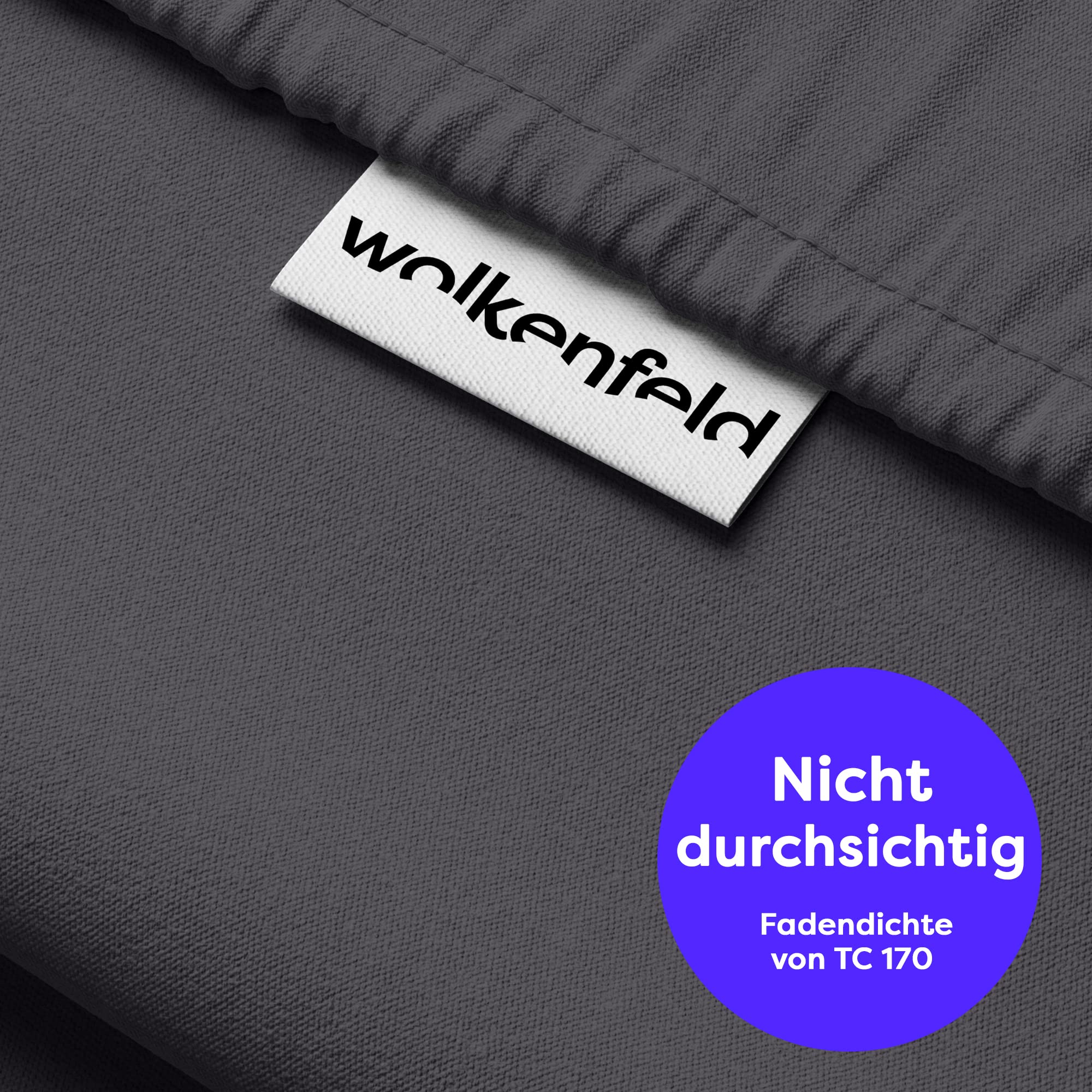 Wolkenfeld Bettwäsche 220x240 Baumwolle Reforcè Oeko-TEX – Bettwäsche-Sets Mit Bettbezug 220x240 2 Kissenbezug 80x80 – Atmungsaktiv & Pflegeleicht – Bettwäsche Mit Reißverschluss – Anthrazit
