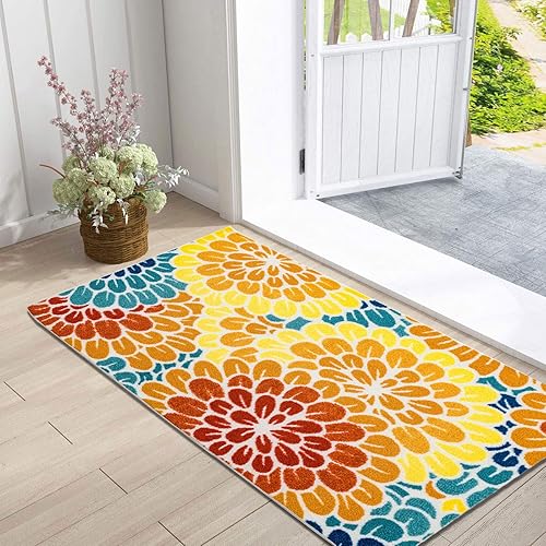 Vista 162 de DECOMALL Tapete pequeño de 2 x 3 pies para puerta, para porche, patio, balcón, terraza, patio, multicolor, 24 x 36 pulgadas Multi 06
