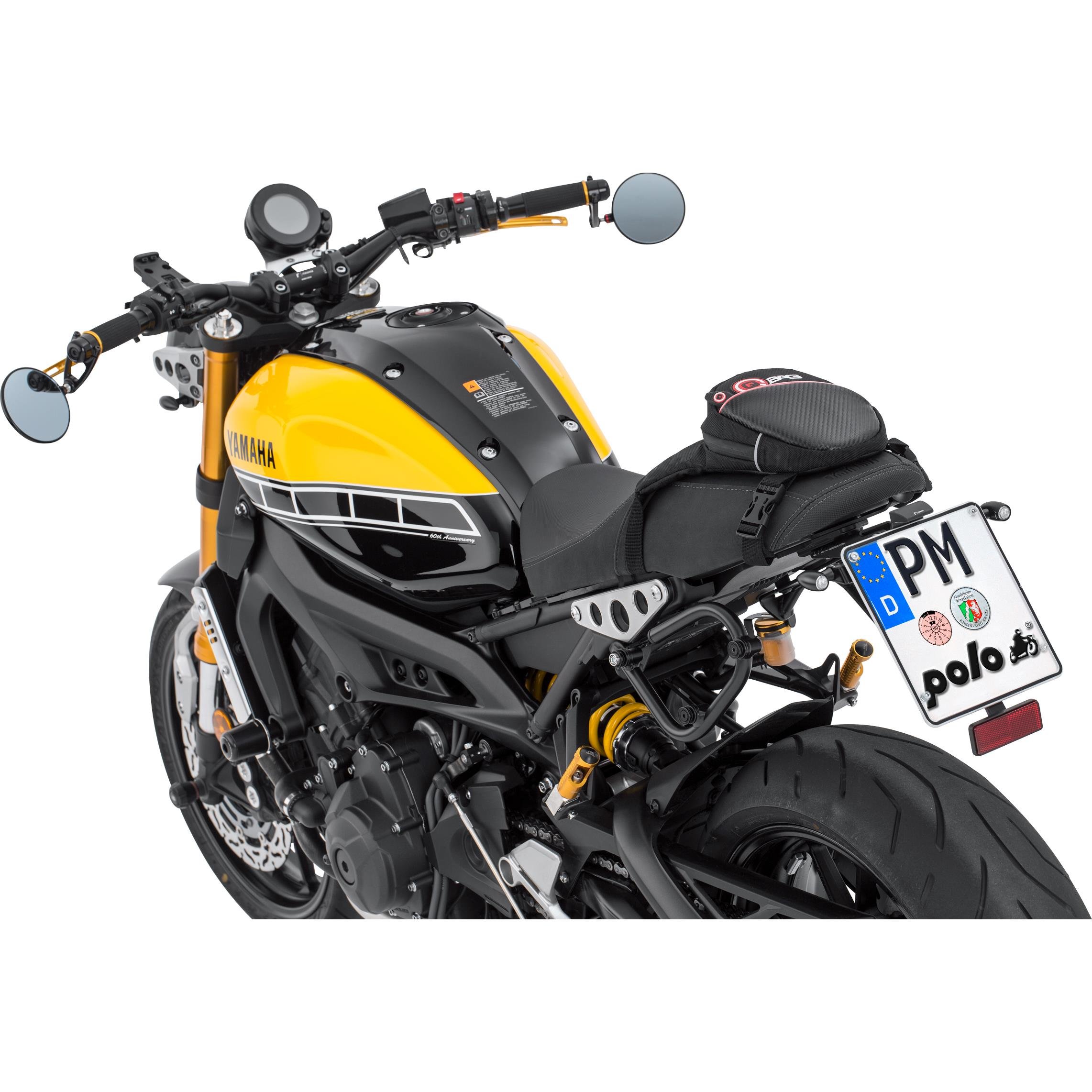 QBAG Motorrad Beintasche- Gürteltasche mit Wasserdichter Innentasche - Stauraum 1 Liter, Schwarz