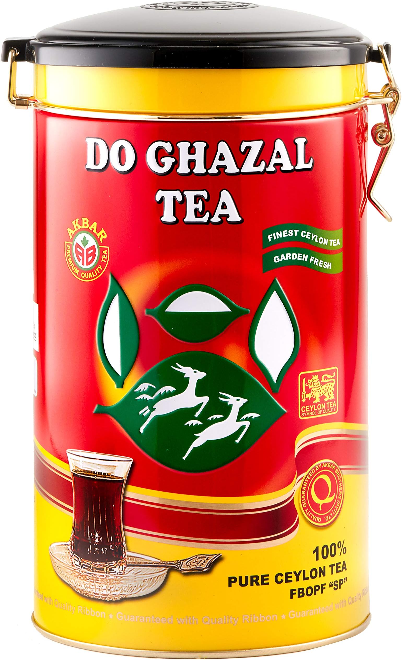 Do Ghazal Ceylon Black Tea 400 Gram Tin - Pure Ceylon Loose tea Metal Tin - 14.1oz