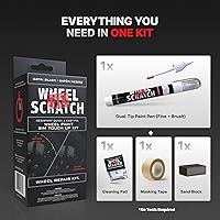 Vista 6 de Wheel Scratch Fix® Pintura de Retoque Negro Mate para Autos - Kit de Reparación DIY de Llantas de Aleación, Removedor de Raspones de Bordillo