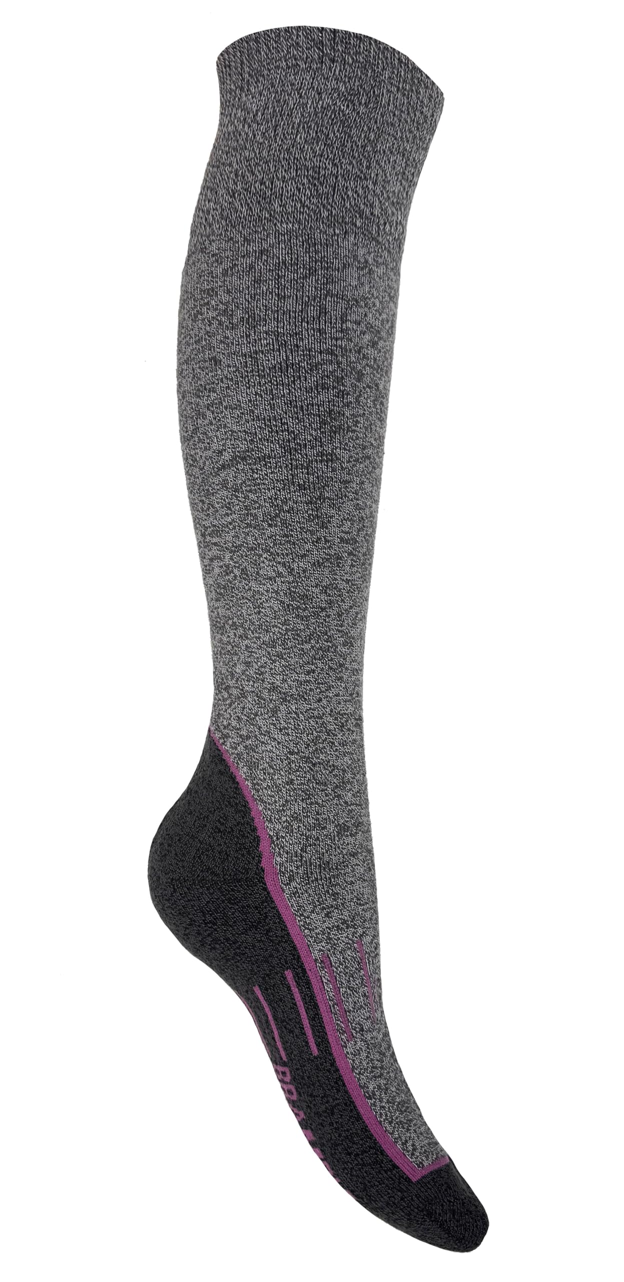 Bramble - Ladies Welly Sock | 1 Pair | U.K. Size 4-7 | Grey Ladies walking welly boot socks, outdoor comfort welly sock