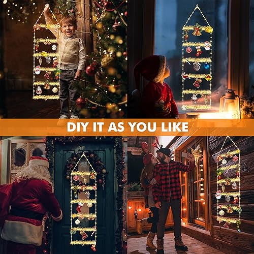 Miniatura 3 de Luces de escalera para decoración de Navidad, luces LED de Navidad de 3.3 pies para interiores con temporizador, 8 modos, luces decorativas de
