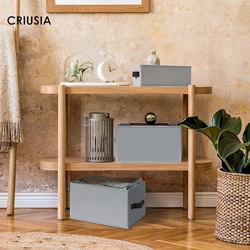 Miniatura 6 de Paquete de 7 cubos organizadores de armario, 2 tamaños, organizador de armario con asas, organización del hogar de tela y cestas de almacenamiento