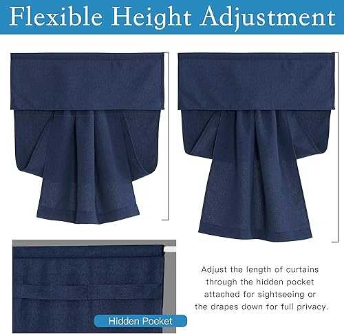 Miniatura 43 de RYB HOME Cortinas de oscurecimiento de habitación para puerta francesa, cortinas de ventana para puertas de vidrio, aislamiento térmico, cortina