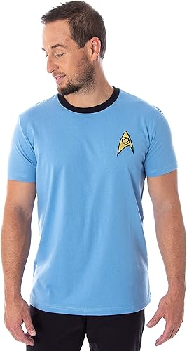 Star Trek The Original Series - Camiseta de manga corta para hombre, uniforme TOS, capitán Kirk, Spock