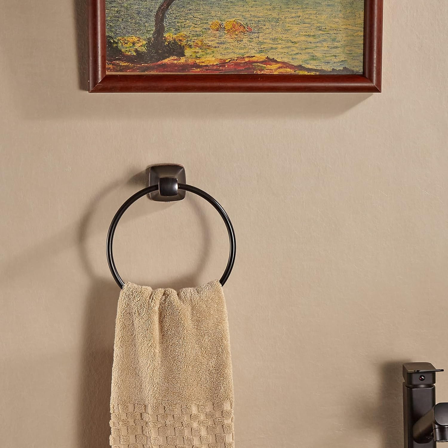 Bronze Toilet Paper Holder + Oil Rubbed Bronze Towel Ring,Bathroom Bronze Towel Holder, Bath Hand Towel Holder Wall Mounted Antique Farmhouse Rustic ORB