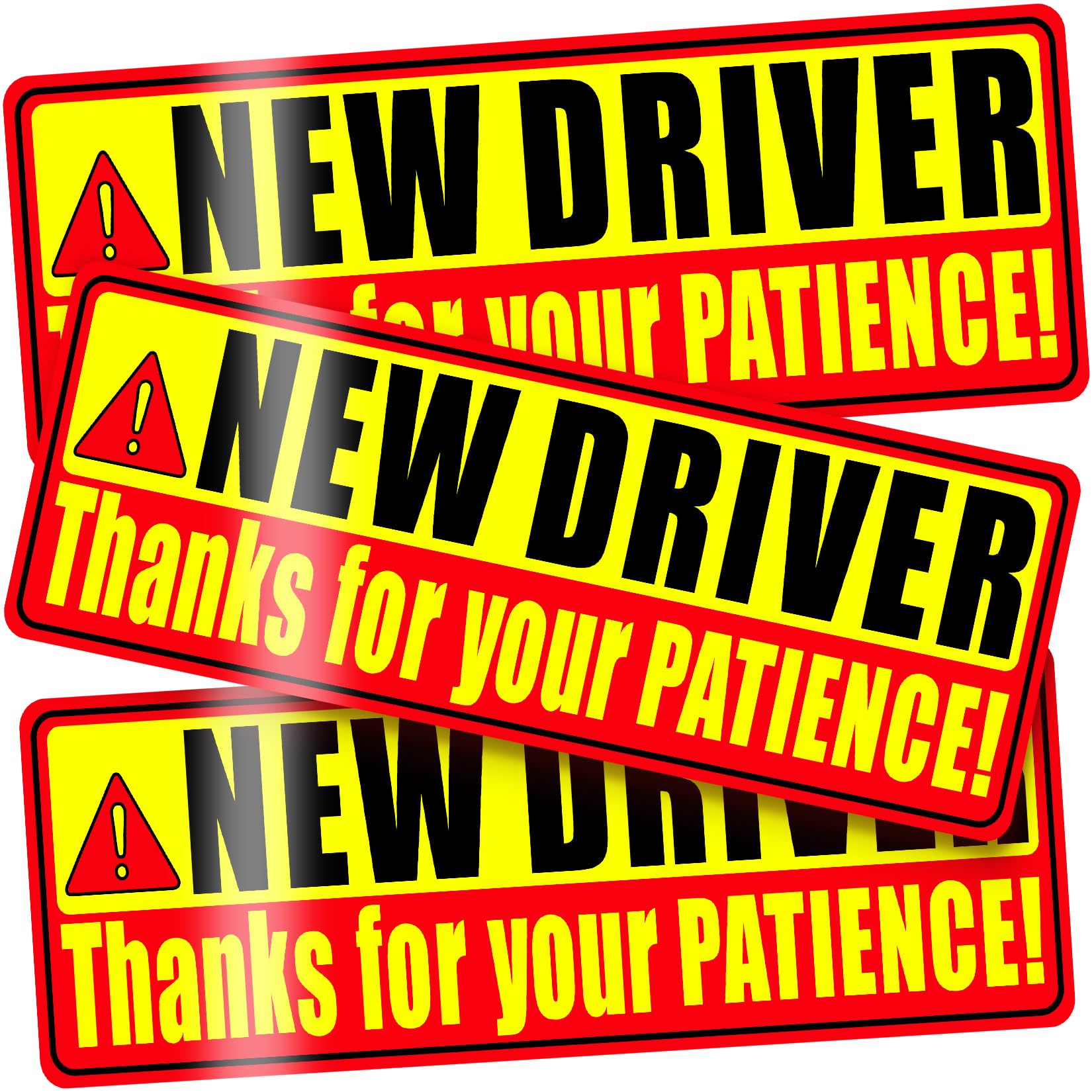 PSLER 3 Pcs New Driver Magnet for Car - Student Driver Car Magnet Funny Be Patient Student Driver Safety Warning Rookie New Driver Boys Girls Gifts