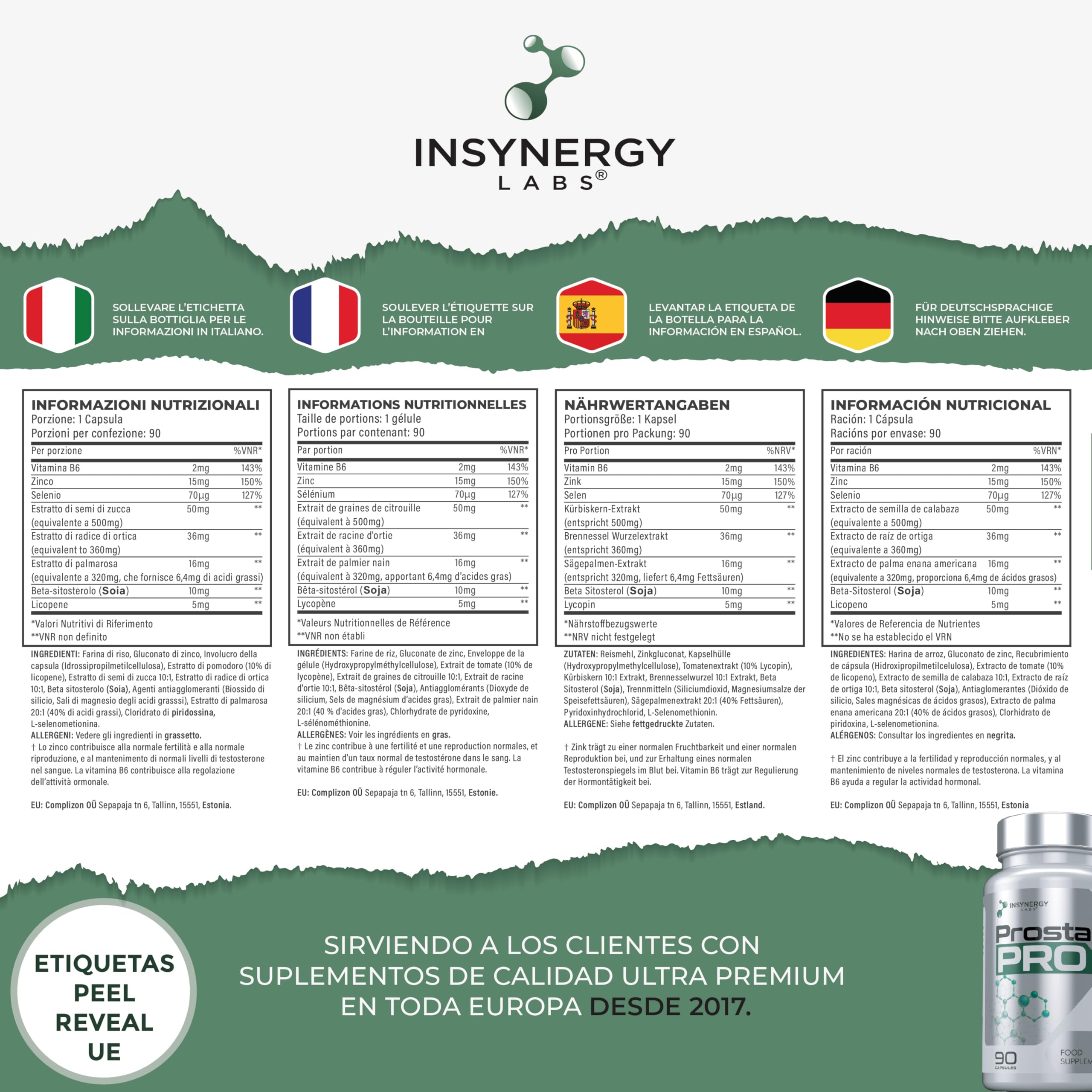 Prostate Pro – Suplemento Premium para la Salud Prostática con Saw Palmetto (Serenoa Repens), Ortiga, Beta-Sitosterol y Licopeno - Protección y Bienestar de la Próstata – 90 Cápsulas Veganas